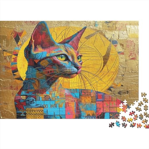 Niedliche Katze Puzzle 1000-teilige Schwer Puzzle Spielzeug Pädagogisches Spiel Impossible bunt Abstract Herausforderungsspielzeug Für Erwachsene Kinder 1000pcs (75x50cm) von CCIZFMQ