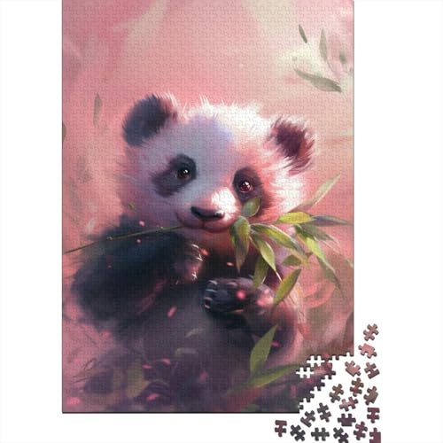 Niedlicher Panda Puzzle 1000 Teile Schwer Puzzle Spielzeug Pädagogisches Spiel Impossible Bamboo Herausforderung Spielzeug Für Erwachsene Kinder 1000pcs (75x50cm) von CCIZFMQ