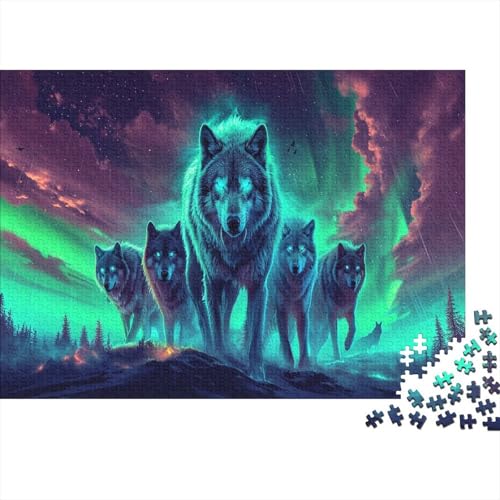Nordlichter Puzzle 1000-teilige Schwer Puzzle Spielzeug Pädagogisches Spiel Impossible Wölfe Herausforderungsspielzeug Für Erwachsene Und Kinder in Bewährter 1000pcs (75x50cm) von CCIZFMQ