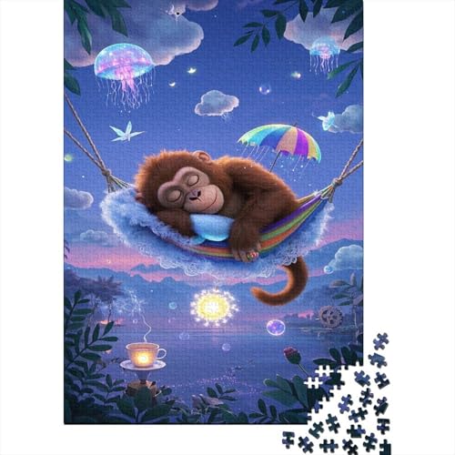 Orangutan Puzzles 1000 Teile Schwer Puzzle Spielzeug Lernspiel Impossible Dreamy AFFE Herausforderung Spielzeug Für Erwachsene Kinder 1000pcs (75x50cm) von CCIZFMQ