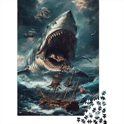 Ozean Puzzle 1000-teilige Schwer Puzzle Spielzeug Lernspiel Impossible Hais Sailboats Herausforderungsspielzeug Für Erwachsene Kinder 1000pcs (75x50cm) von CCIZFMQ