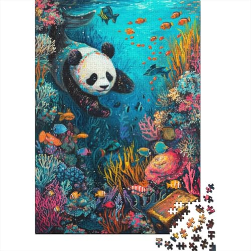 Panda Puzzle 1000-teilige Schwer Puzzle Spielzeug Pädagogisches Spiel Impossible Unterwasserwelt Herausforderungsspielzeug Für Erwachsene Kinder 1000pcs (75x50cm) von CCIZFMQ