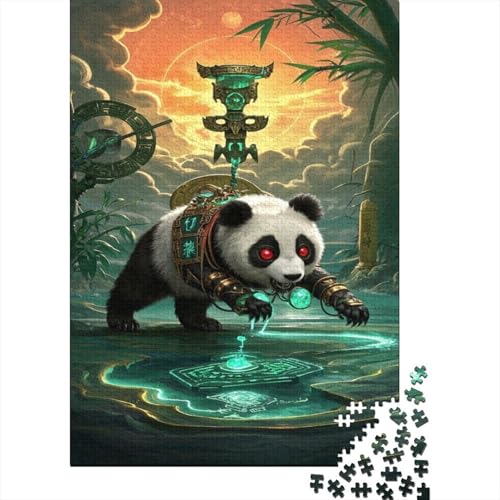 Panda Puzzles 1000 Teile Schwer Puzzle Spielzeug Lernspiel Impossible Magischer Panda Herausforderungsspielzeug Für Erwachsene Kinder 1000pcs (75x50cm) von CCIZFMQ