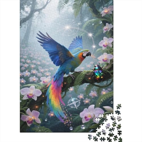 Papagei Puzzle 1000 Teile Schwer Puzzle Spielzeug Pädagogisches Spiel Impossible Dschungelblume Herausforderungsspielzeug Für Erwachsene Kinder 1000pcs (75x50cm) von CCIZFMQ