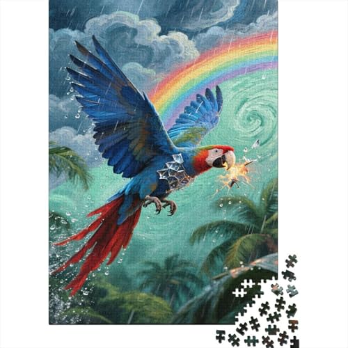 Papagei Puzzle 1000 Teile Schwer Puzzle Spielzeug Pädagogisches Spiel Impossible Regenwetter Regenbogen Herausforderungsspielzeug Für Erwachsene Und Kinder Ab 14 Jahren 1000pcs (75x50cm) von CCIZFMQ