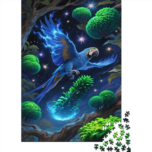 Papagei Puzzles 1000 Teile Schwer Puzzle Spielzeug Lernspiel Impossible Nachtwald Herausforderungsspielzeug Für Erwachsene Kinder 1000pcs (75x50cm) von CCIZFMQ