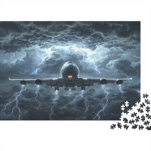 Passagierflugzeuge Puzzles 1000 Teile Schwer Puzzle Spielzeug Lernspiel Impossible Lightning Die Cloud Herausforderung Spielzeug Für Erwachsene Und Kinder Ab 14 Jahren 1000pcs (75x50cm) von CCIZFMQ