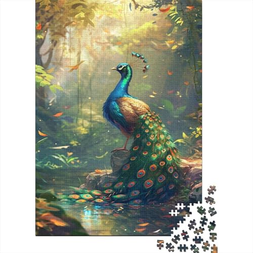 Pfau Puzzle 1000 Teile Schwer Puzzle Spielzeug Pädagogisches Spiel Impossible Lush Forest Herausforderungsspielzeug Für Erwachsene Und Kinder in Bewährter 1000pcs (75x50cm) von CCIZFMQ