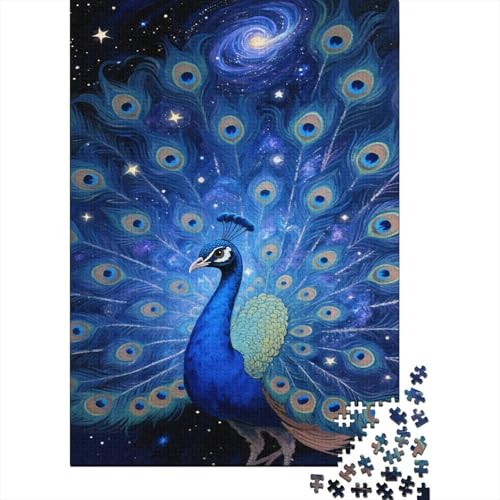 Pfau Puzzles 1000 Teile Schwer Puzzle Spielzeug Pädagogisches Spiel Impossible Sternenhimmel Herausforderungsspielzeug Für Erwachsene Kinder 1000pcs (75x50cm) von CCIZFMQ
