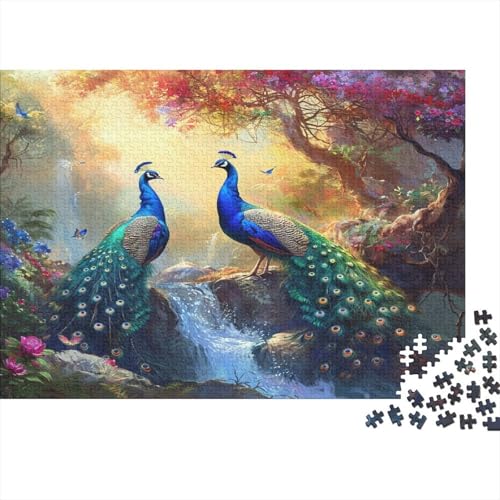 Pfauen Puzzle 1000 Teile Schwer Puzzle Spielzeug Pädagogisches Spiel Impossible Forest Herausforderungsspielzeug Für Erwachsene Und Kinder Ab 12 Jahren 1000pcs (75x50cm) von CCIZFMQ