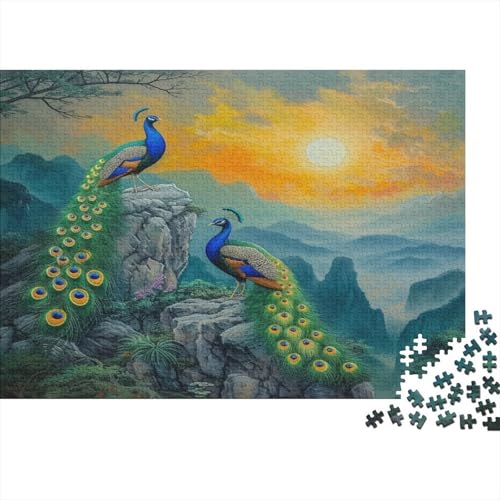 Pfauen Puzzles 1000 Teile Schwer Puzzle Spielzeug Lernspiel Impossible Mountain Rocks Herausforderungsspielzeug Für Erwachsene Kinder 1000pcs (75x50cm) von CCIZFMQ