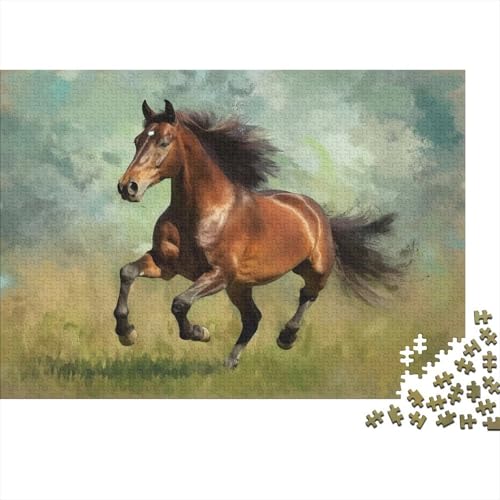 Pferd Puzzle 1000-teilige Schwer Puzzle Spielzeug Lernspiel Impossible Grünland Herausforderung Spielzeug Für Erwachsene Und Kinder Ab 14 Jahren 1000pcs (75x50cm) von CCIZFMQ