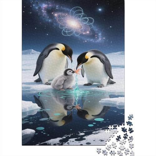 Pinguin Puzzle 1000-teilige Schwer Puzzle Spielzeug Lernspiel Impossible Antarktischer Sternenhimmel Herausforderung Spielzeug Für Erwachsene Und Kinder Ab 12 Jahren 1000pcs (75x50cm) von CCIZFMQ