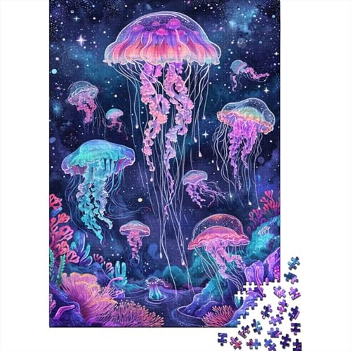 Quallen Puzzle 1000 Teile Schwer Puzzle Spielzeug Lernspiel Impossible Traumsternenhimmel Herausforderung Spielzeug Für Erwachsene Und Kinder in Bewährter 1000pcs (75x50cm) von CCIZFMQ