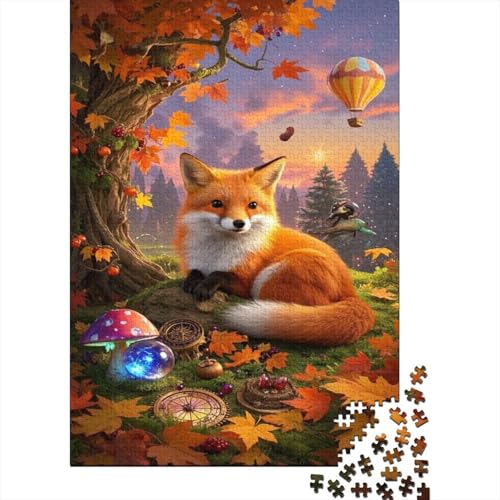 Red Fuchs Puzzles 1000 Teile Schwer Puzzle Spielzeug Pädagogisches Spiel Impossible Forest Herausforderungsspielzeug Für Erwachsene Kinder 1000pcs (75x50cm) von CCIZFMQ