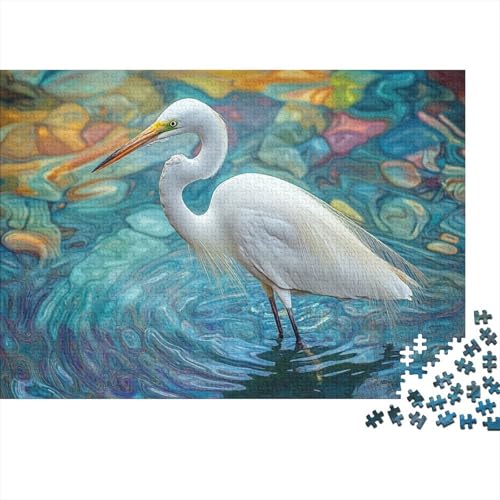 Reiher Puzzle 1000 Teile Schwer Puzzle Spielzeug Pädagogisches Spiel Impossible Reiher Herausforderung Spielzeug Für Erwachsene Kinder 1000pcs (75x50cm) von CCIZFMQ