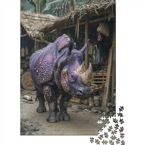 Rhino Puzzles 1000-teilige Schwer Puzzle Spielzeug Lernspiel Impossible Landhaus aus Holz Herausforderungsspielzeug Für Erwachsene Kinder 1000pcs (75x50cm) von CCIZFMQ