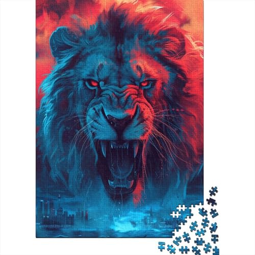 Roaring Löwe Puzzle 1000 Teile Schwer Puzzle Spielzeug Pädagogisches Spiel Impossible Coole Sci-Fi Herausforderungsspielzeug Für Erwachsene Und Kinder in Bewährter 1000pcs (75x50cm) von CCIZFMQ