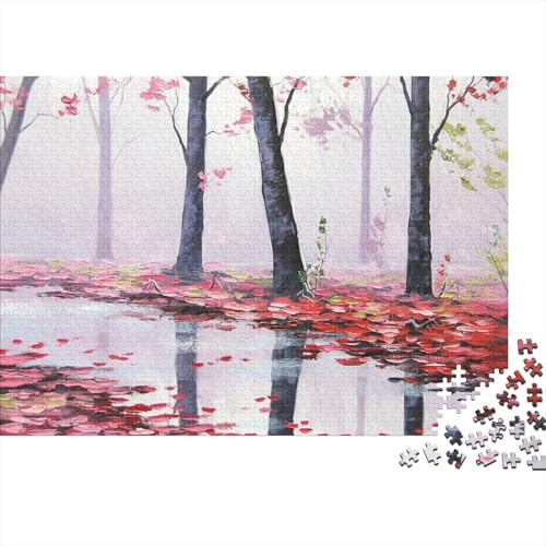 Rotblattwald Puzzle 1000-teilige Schwer Puzzle Spielzeug Pädagogisches Spiel Impossible Waldpuddels Herausforderung Spielzeug Für Erwachsene Und Kinder in Bewährter 1000pcs (75x50cm) von CCIZFMQ