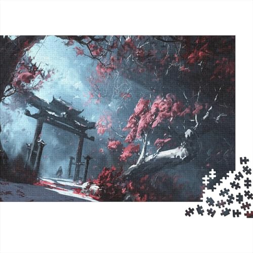 Roter Ahornwald Puzzles 1000-teilige Schwer Puzzle Spielzeug Lernspiel Impossible Alter Gedenkbogen Herausforderungsspielzeug Für Erwachsene Kinder 1000pcs (75x50cm) von CCIZFMQ