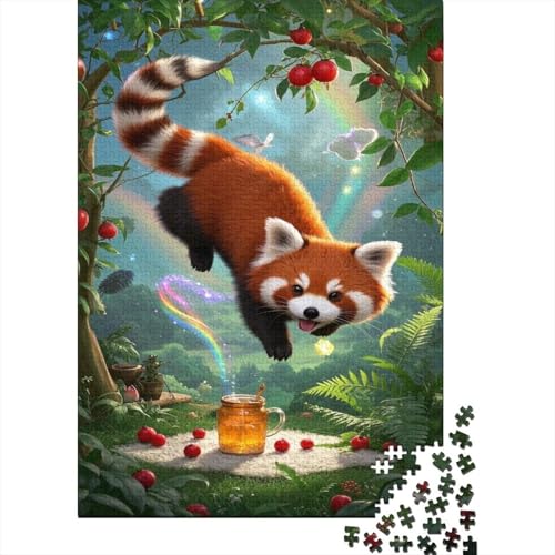 Roter Panda Puzzle 1000 Teile Schwer Puzzle Spielzeug Pädagogisches Spiel Impossible Dschungelpanda Herausforderungsspielzeug Für Erwachsene Kinder 1000pcs (75x50cm) von CCIZFMQ