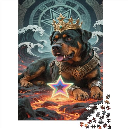 Rottweiler Puzzle 1000 Teile Schwer Puzzle Spielzeug Lernspiel Impossible Ozean Wellen Lava Herausforderungsspielzeug Für Erwachsene Und Kinder Ab 14 Jahren 1000pcs (75x50cm) von CCIZFMQ