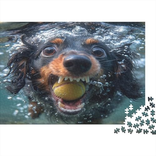 Rottweiler Puzzle 1000 Teile Schwer Puzzle Spielzeug Pädagogisches Spiel Impossible Netter Hund Herausforderung Spielzeug Für Erwachsene Und Kinder in Bewährter 1000pcs (75x50cm) von CCIZFMQ