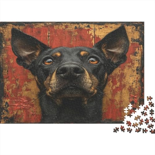 Rottweiler Puzzles 1000 Teile Schwer Puzzle Spielzeug Lernspiel Impossible Netter Hund Herausforderung Spielzeug Für Erwachsene Und Kinder in Bewährter 1000pcs (75x50cm) von CCIZFMQ