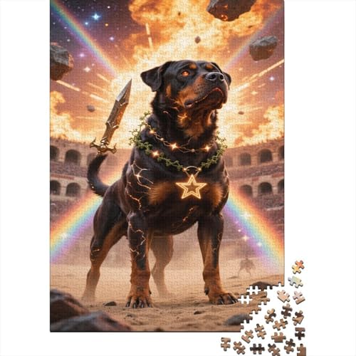 Rottweiler Puzzles 1000 Teile Schwer Puzzle Spielzeug Pädagogisches Spiel Impossible Gladiatorische Arena Herausforderungsspielzeug Für Erwachsene Und Kinder Ab 12 Jahren 1000pcs (75x50cm) von CCIZFMQ