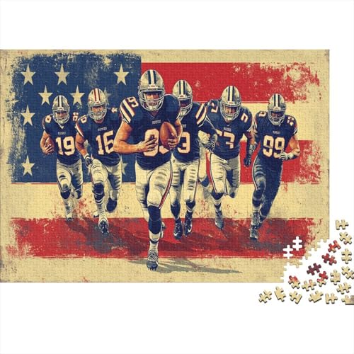 Rugbyspieler Puzzle 1000 Teile Schwer Puzzle Spielzeug Lernspiel Impossible Amerikanische Flagge Herausforderung Spielzeug Für Erwachsene Und Kinder Ab 12 Jahren 1000pcs (75x50cm) von CCIZFMQ