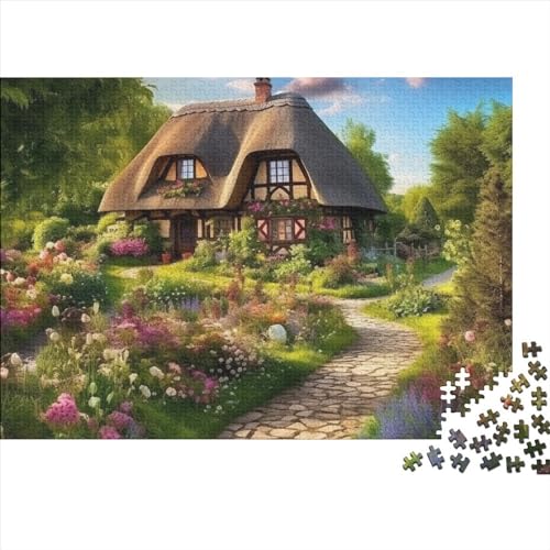 Rustikale Hütte Puzzle 1000-teilige Schwer Puzzle Spielzeug Lernspiel Impossible Garden Herausforderung Spielzeug Für Erwachsene Kinder 1000pcs (75x50cm) von CCIZFMQ
