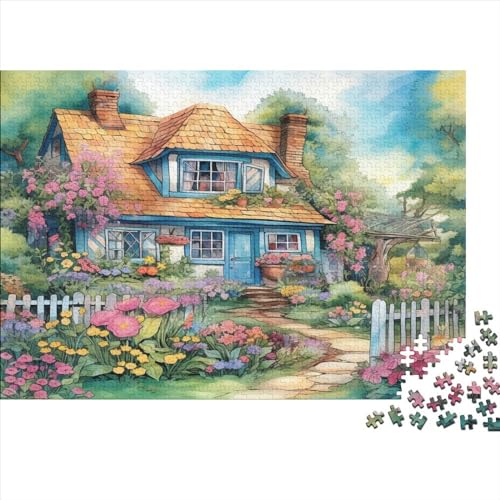 Rustikale Hütte Puzzles 1000 Teile Schwer Puzzle Spielzeug Pädagogisches Spiel Impossible Cartoon House Herausforderung Spielzeug Für Erwachsene Und Kinder in Bewährter 1000pcs (75x50cm) von CCIZFMQ