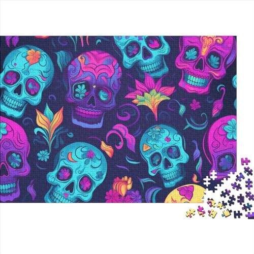 Schädel Puzzle 1000-teilige Schwer Puzzle Spielzeug Lernspiel Impossible Tag der Herausforderung Spielzeug Für Erwachsene Kinder 1000pcs (75x50cm) von CCIZFMQ