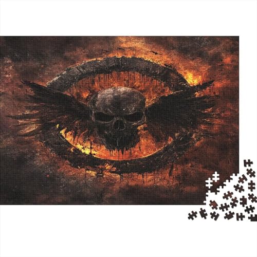 Schädel Puzzles 1000 Teile Schwer Puzzle Spielzeug Pädagogisches Spiel Impossible Flammenring Herausforderung Spielzeug Für Erwachsene Und Kinder Ab 12 Jahren 1000pcs (75x50cm) von CCIZFMQ