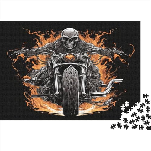 Schädel Reiten Motorrad Puzzles 1000 Teile Schwer Puzzle Spielzeug Pädagogisches Spiel Impossible Herausforderung Spielzeug Für Erwachsene Und Kinder Ab 12 Jahren 1000pcs (75x50cm) von CCIZFMQ