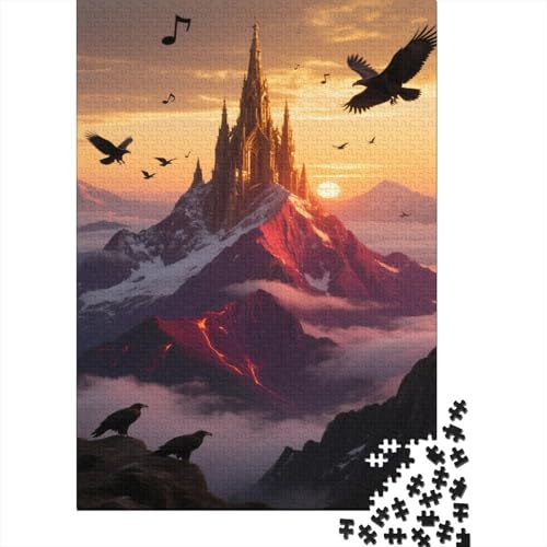 Schloss Puzzle 1000-teilige Schwer Puzzle Spielzeug Pädagogisches Spiel Impossible Sunset Snow Berg Herausforderung Spielzeug Für Erwachsene Und Kinder Ab 12 Jahren 1000pcs (75x50cm) von CCIZFMQ