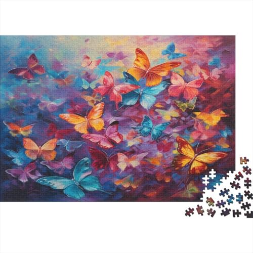 Schmetterling Puzzle 1000-teilige Schwer Puzzle Spielzeug Lernspiel Impossible Abstrakte Kunst Herausforderung Spielzeug Für Erwachsene Und Kinder Ab 14 Jahren 1000pcs (75x50cm) von CCIZFMQ