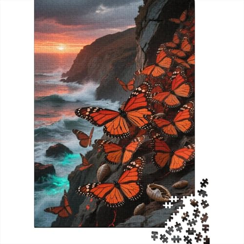 Schmetterling Puzzle 1000-teilige Schwer Puzzle Spielzeug Lernspiel Impossible Küstenkliff Herausforderungsspielzeug Für Erwachsene Und Kinder in Bewährter 1000pcs (75x50cm) von CCIZFMQ