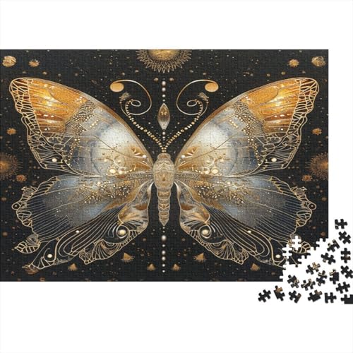Schmetterling Puzzle 1000-teilige Schwer Puzzle Spielzeug Pädagogisches Spiel Impossible Goldene Töne Herausforderungsspielzeug Für Erwachsene Kinder 1000pcs (75x50cm) von CCIZFMQ