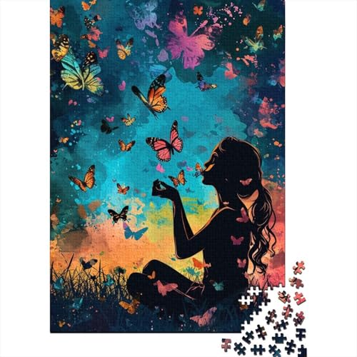 Schmetterling Puzzle 1000-teilige Schwer Puzzle Spielzeug Pädagogisches Spiel Impossible Traummädchen Herausforderungsspielzeug Für Erwachsene Kinder 1000pcs (75x50cm) von CCIZFMQ