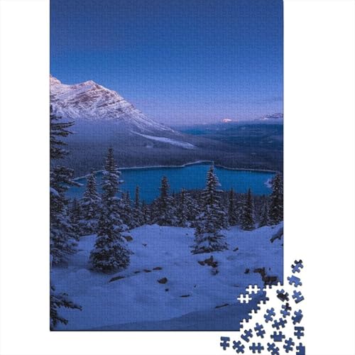 Schneeberg Puzzles 1000 Teile Schwer Puzzle Spielzeug Lernspiel Impossible Pine Forest Lake Herausforderungsspielzeug Für Erwachsene Kinder 1000pcs (75x50cm) von CCIZFMQ