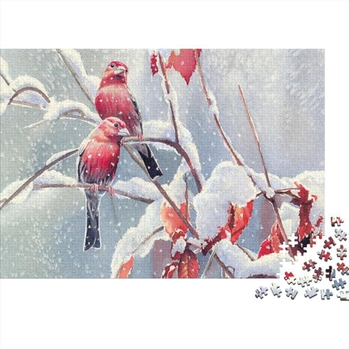 Schneekardinäle Puzzles 1000 Teile Schwer Puzzle Spielzeug Pädagogisches Spiel Impossible Branch Herausforderungsspielzeug Für Erwachsene Kinder 1000pcs (75x50cm) von CCIZFMQ