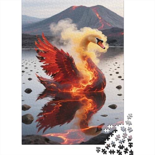 Schwan Puzzle 1000-teilige Schwer Puzzle Spielzeug Lernspiel Impossible Volcano Lakes Herausforderung Spielzeug Für Erwachsene Und Kinder in Bewährter 1000pcs (75x50cm) von CCIZFMQ