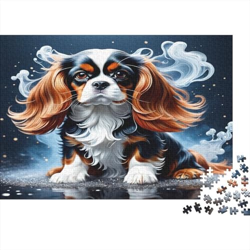 Schwanzer Spaniel Puzzle 1000-teilige Schwer Puzzle Spielzeug Lernspiel Impossible Netter Hund Herausforderungsspielzeug Für Erwachsene Und Kinder Ab 12 Jahren 1000pcs (75x50cm) von CCIZFMQ