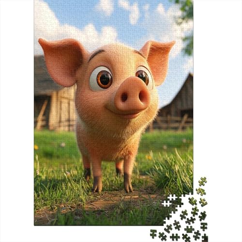 Schweinlet Puzzle 1000 Teile Schwer Puzzle Spielzeug Pädagogisches Spiel Impossible Tussock Herausforderungsspielzeug Für Erwachsene Und Kinder in Bewährter 1000pcs (75x50cm) von CCIZFMQ