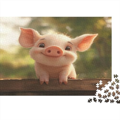 Schweinlet Puzzle 1000-teilige Schwer Puzzle Spielzeug Lernspiel Impossible Süß Schwein Herausforderungsspielzeug Für Erwachsene Und Kinder Ab 12 Jahren 1000pcs (75x50cm) von CCIZFMQ
