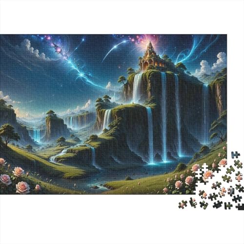 Schwimmendes Schloss Puzzle 1000 Teile Schwer Puzzle Spielzeug Lernspiel Impossible Waterfall Herausforderung Spielzeug Für Erwachsene Und Kinder Ab 14 Jahren 1000pcs (75x50cm) von CCIZFMQ