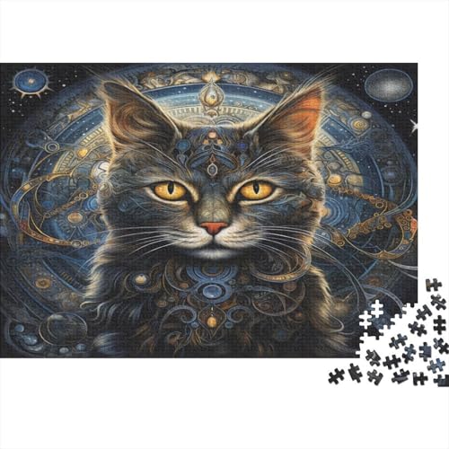 Science Fiction Katze Puzzle 1000-teilige Schwer Puzzle Spielzeug Pädagogisches Spiel Impossible Herausforderungsspielzeug Für Erwachsene Und Kinder Ab 12 Jahren 1000pcs (75x50cm) von CCIZFMQ