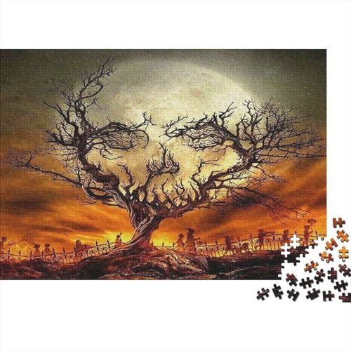 Skelettbaum Puzzles 1000 Teile Schwer Puzzle Spielzeug Lernspiel Impossible Mondbeleuchtete Nacht Herausforderung Spielzeug Für Erwachsene Und Kinder Ab 12 Jahren 1000pcs (75x50cm) von CCIZFMQ