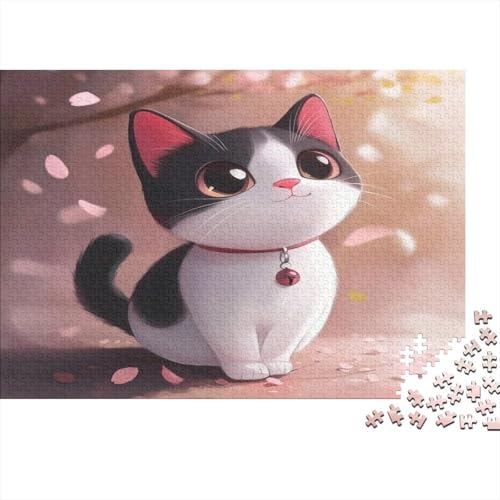 Smoking Katze Puzzle 1000-teilige Schwer Puzzle Spielzeug Pädagogisches Spiel Impossible Kirschblüte Herausforderungsspielzeug Für Erwachsene Kinder 1000pcs (75x50cm) von CCIZFMQ